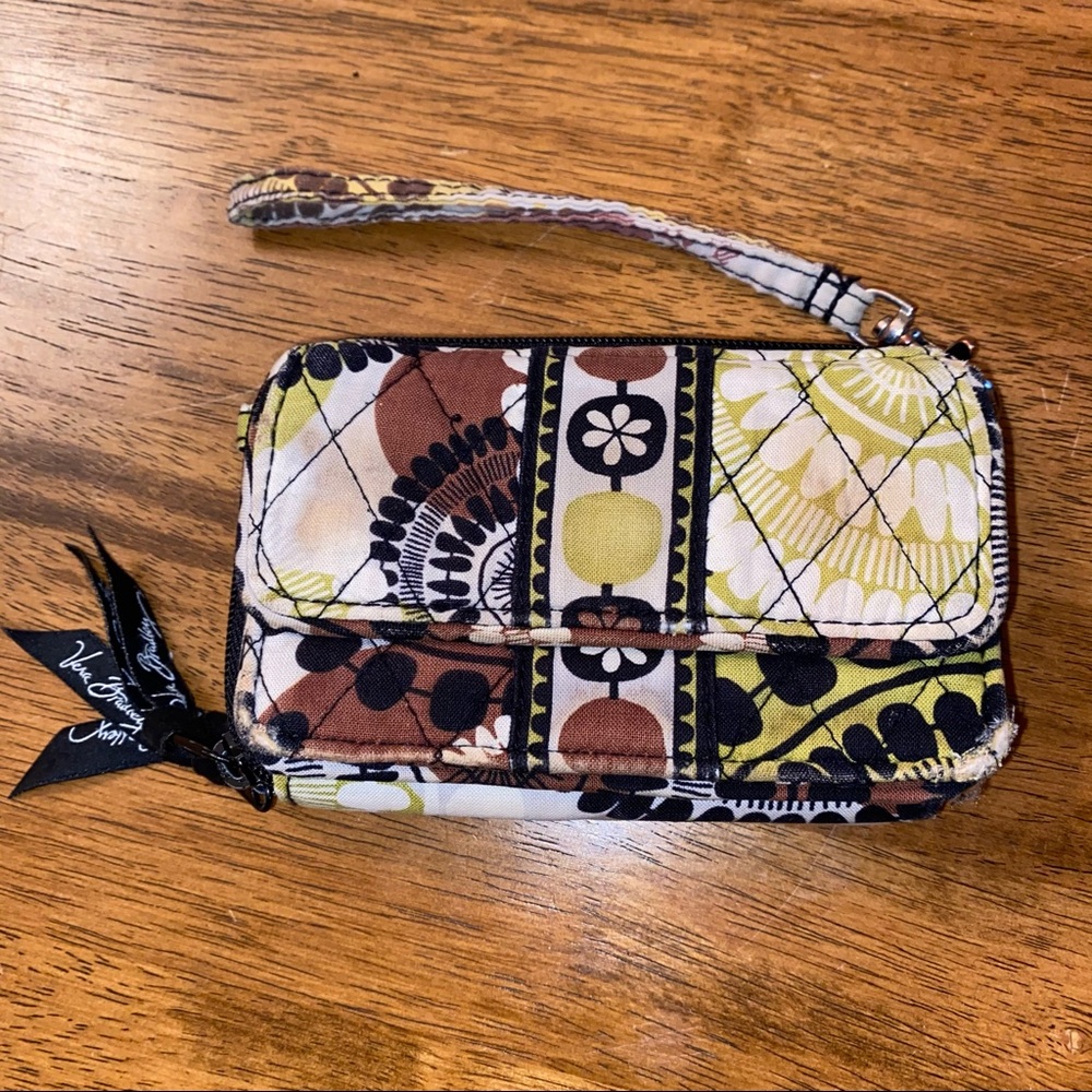 Vera Bradley Cocoa moss double zipper wallet